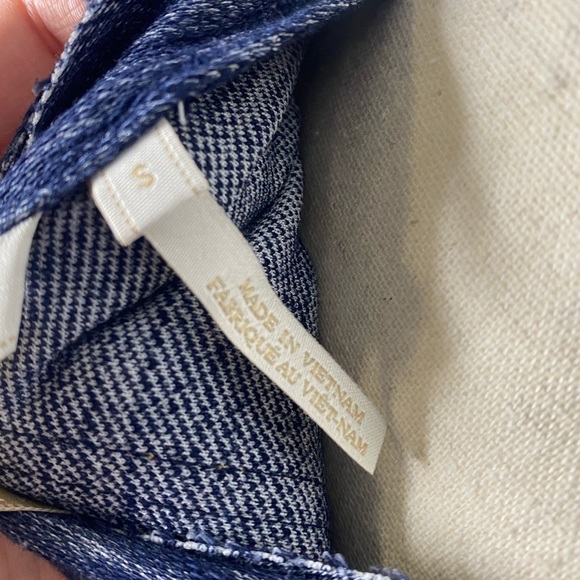 Anthropologie Zoa New York Chambaray Reverse Stitch Short Sleeve Top Size Small - Picture 6 of 6